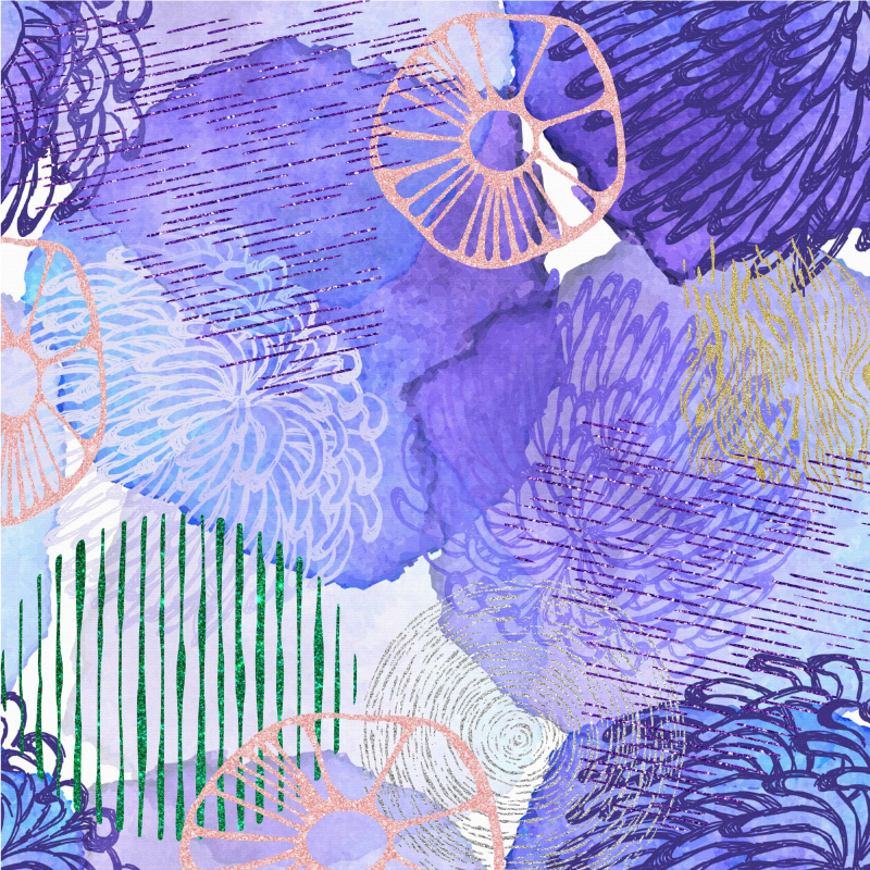 Tapis vinyle salle de bain motifs floraux tourbillonnants - TenStickers