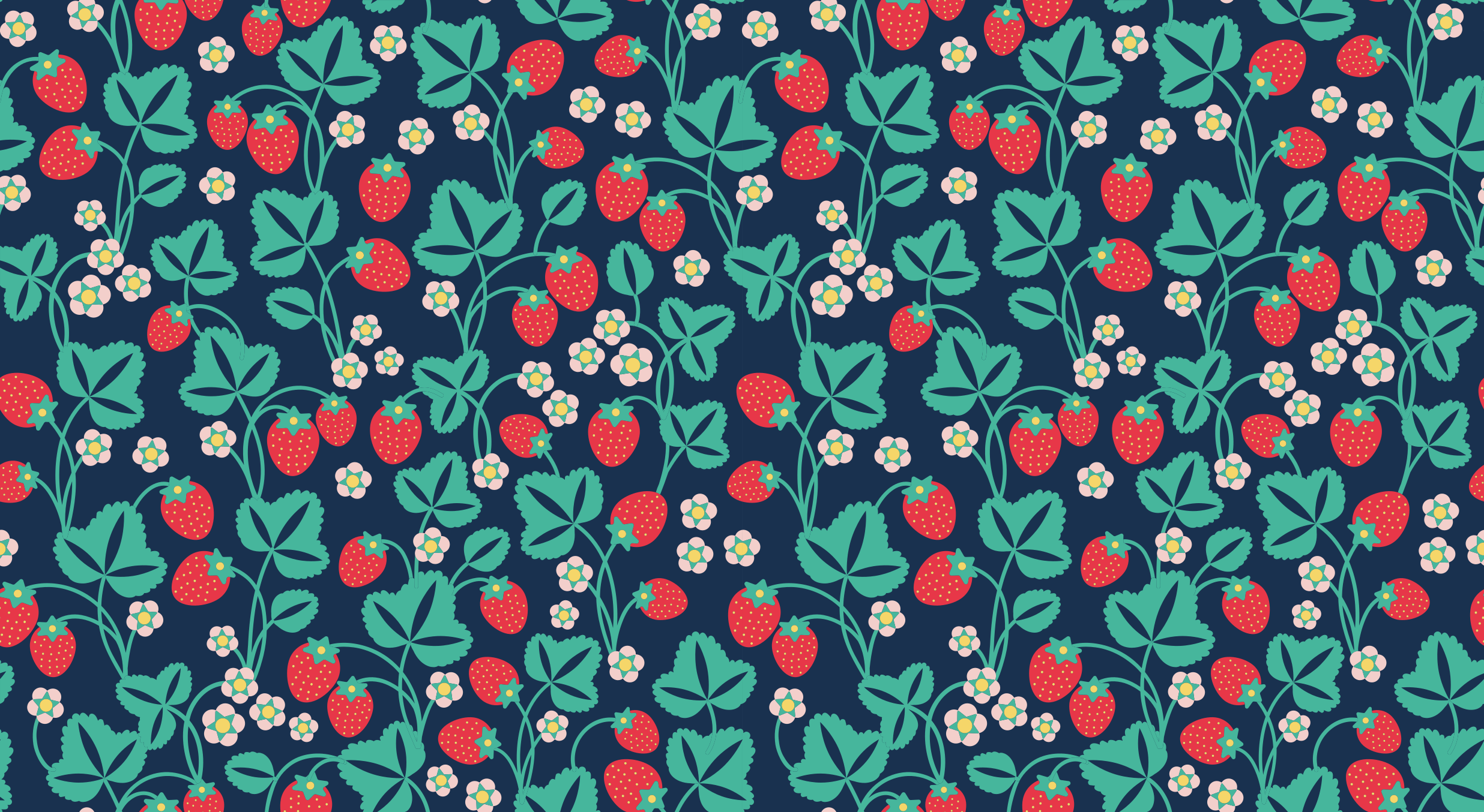 Tapis vinyle plantes inspiration florale de fraise - TenStickers
