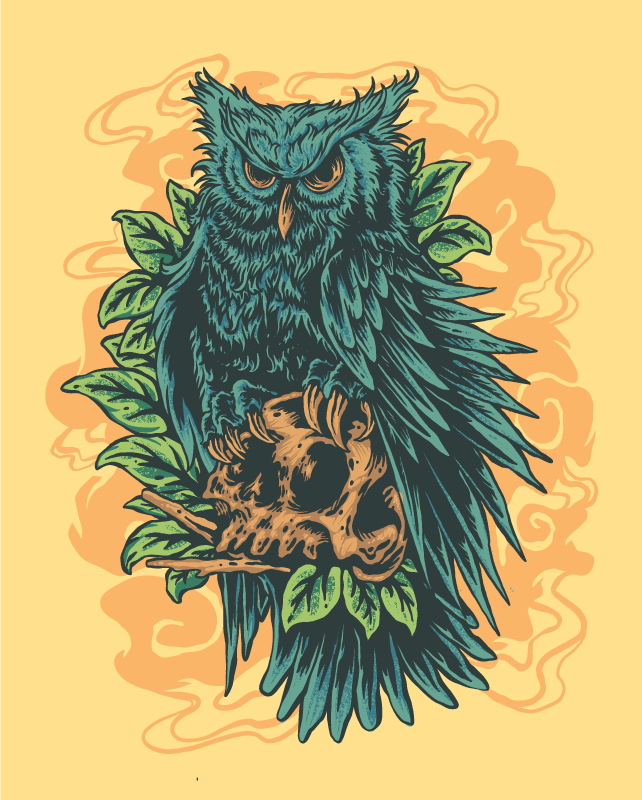 Tapis vinyle motif animal art du hibou mystique - TenStickers