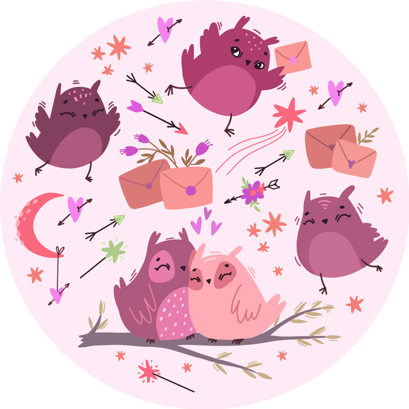 Tapis vinyle pour enfants hiboux violets - TenStickers