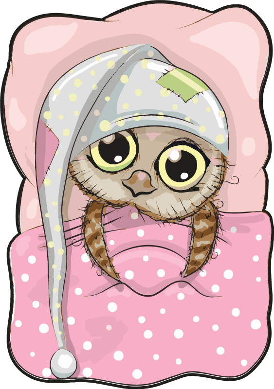 Tapis vinyle pour enfants chouette endormie mignonne - TenStickers