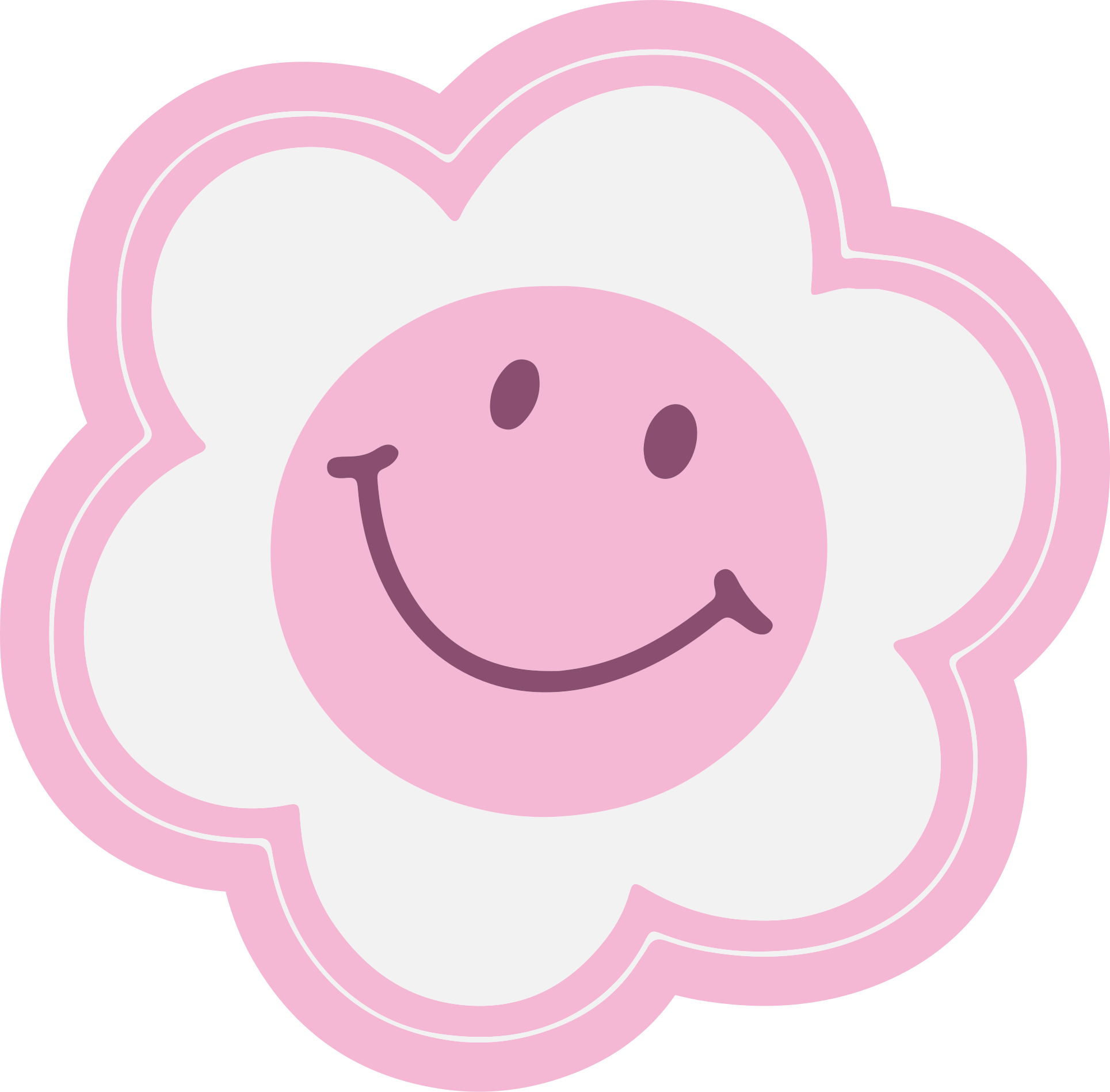 Tapis vinyle chambre Smiley rose et blanc fleur - TenStickers