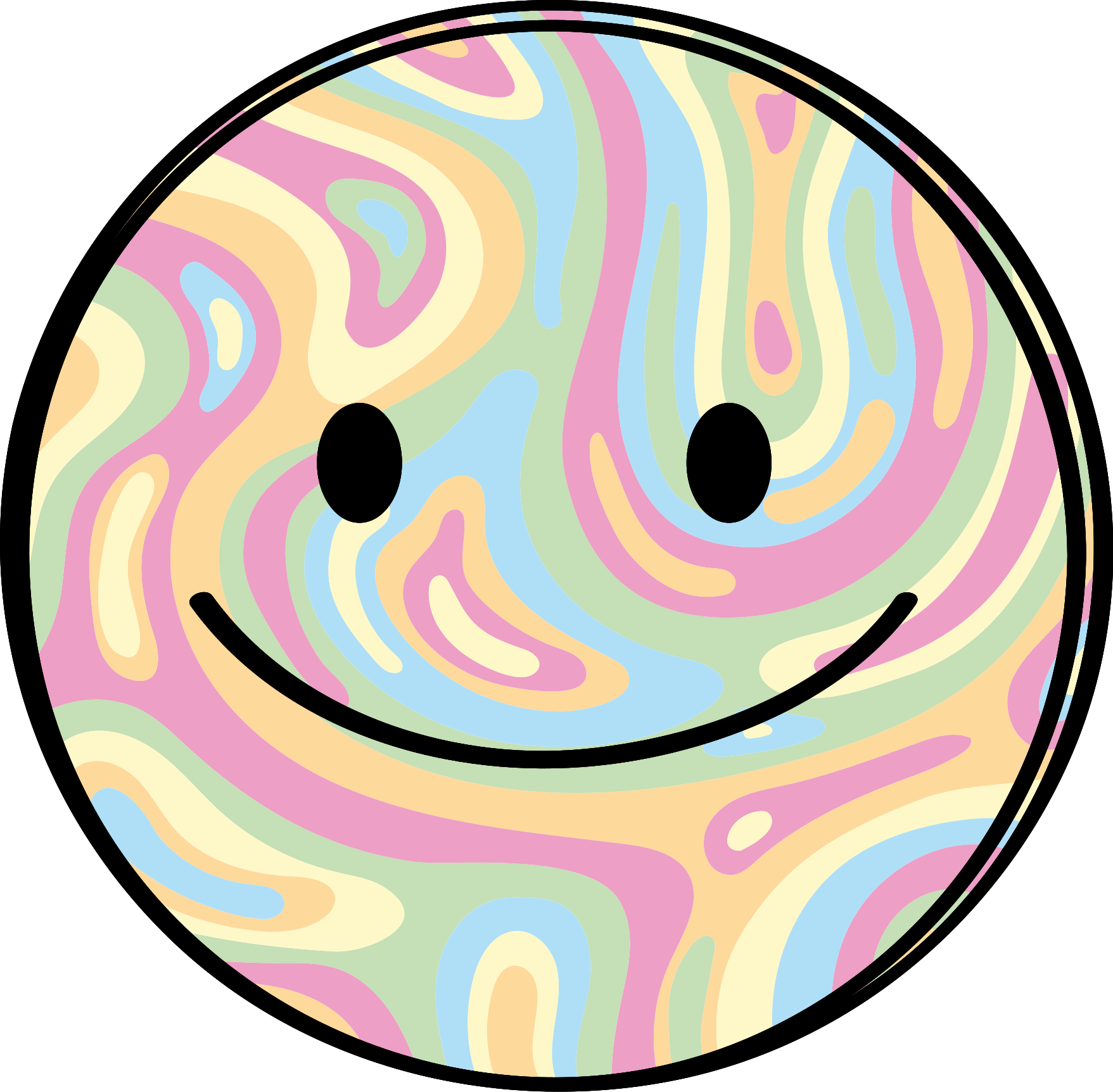 Tapis vinyle ado cercle de sourire heureux - TenStickers