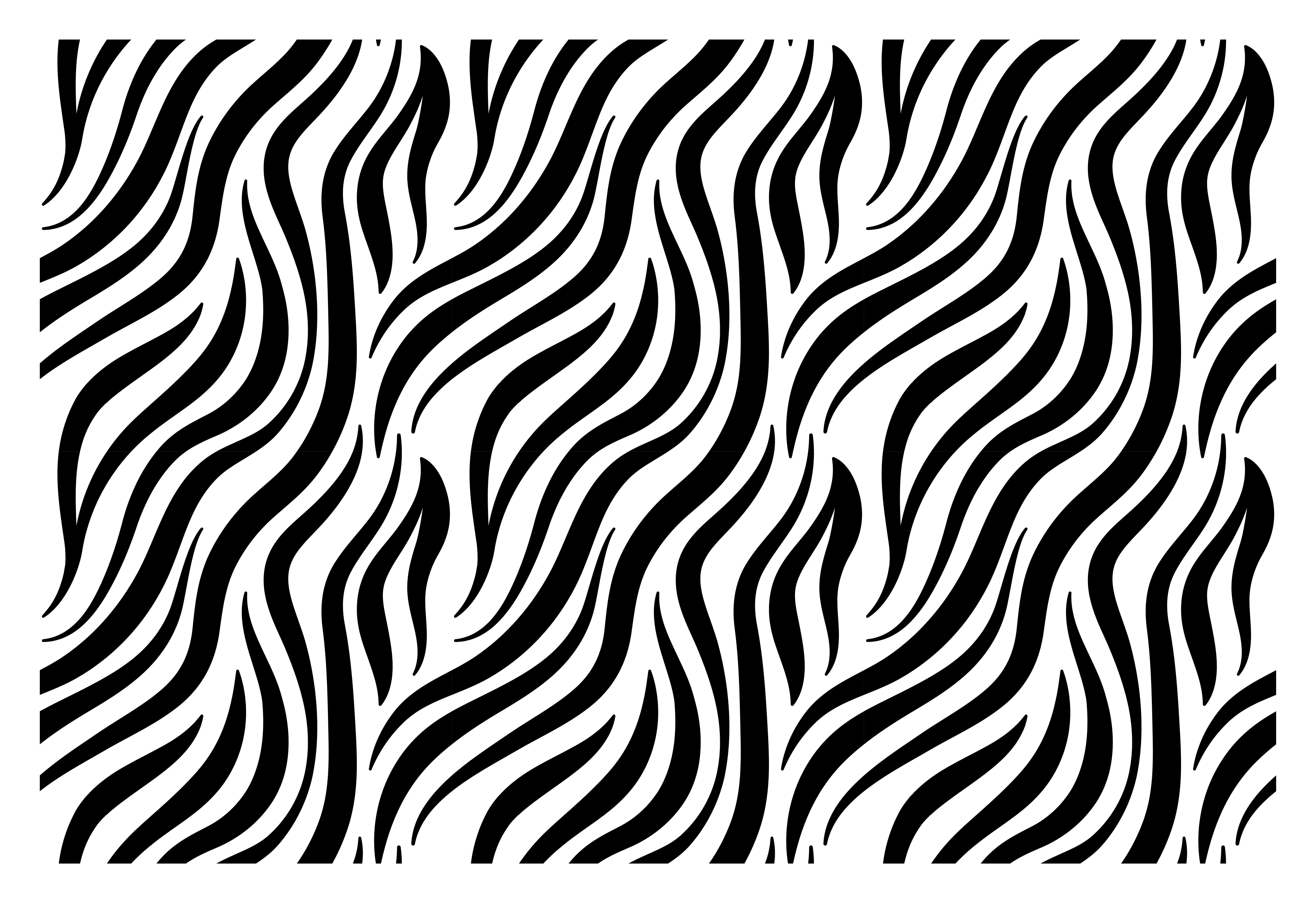 Tapis vinyle motif animal lignes noires ondulées - TenStickers