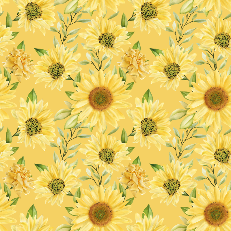 Tapis vinyle plantes emblème du tournesol - TenStickers