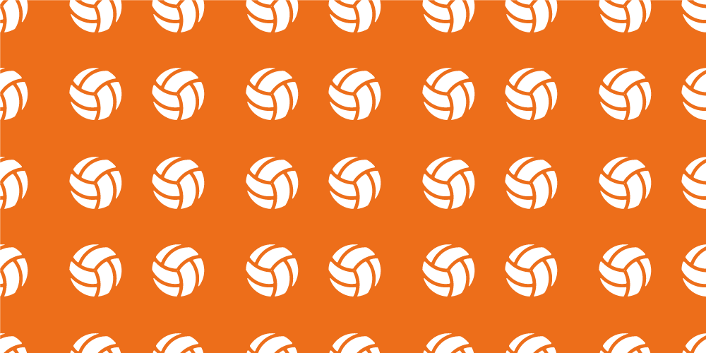 Tapis vinyle jeux motif de volley-ball orange - TenStickers