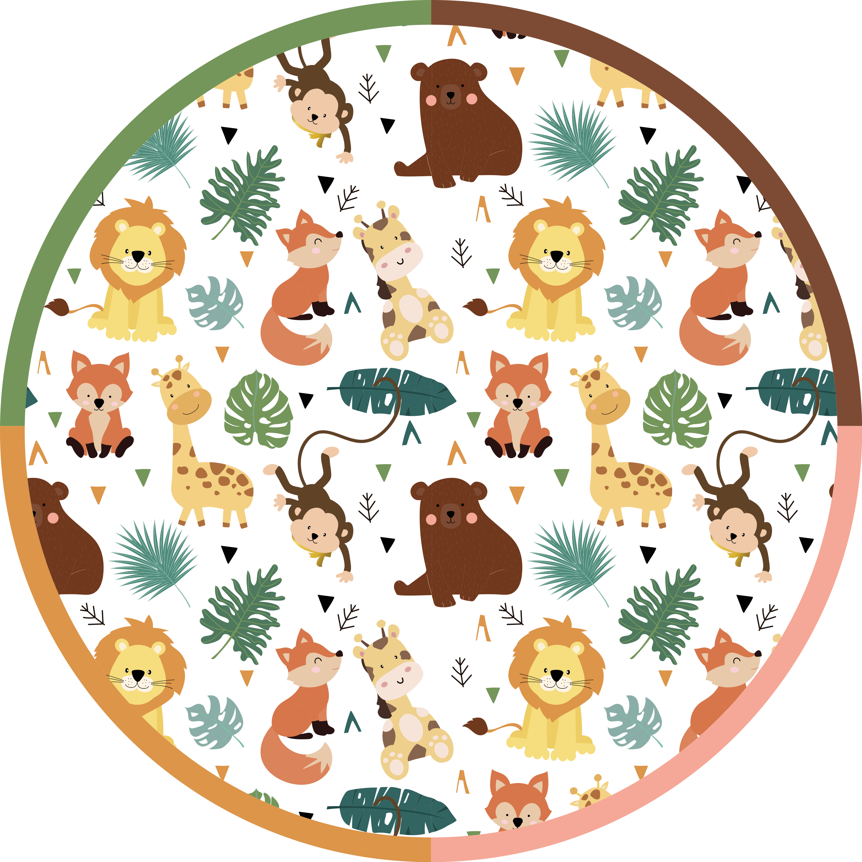 Tapis vinyle animal amis colorés de la jungle - TenStickers