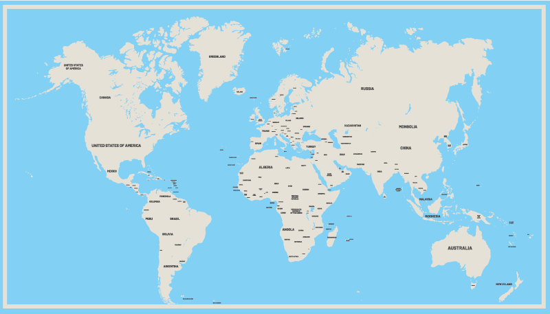 Tapis vinyle carte du monde conception simple globale - TenStickers