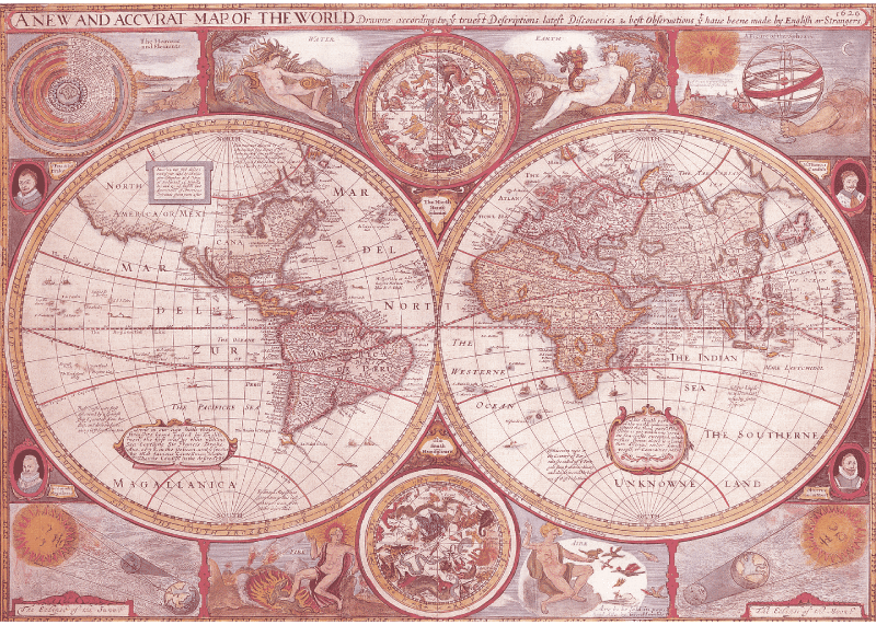 Tapis vinyle carte du monde globe vintage - TenStickers