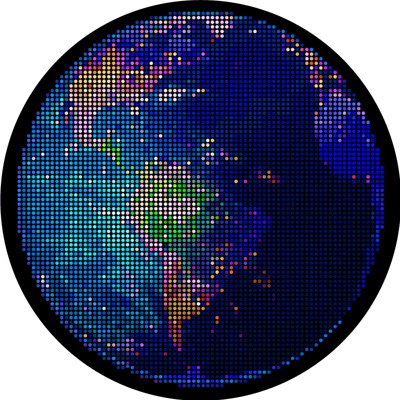 Tapis vinyle carte du monde boule de terre disco - TenStickers