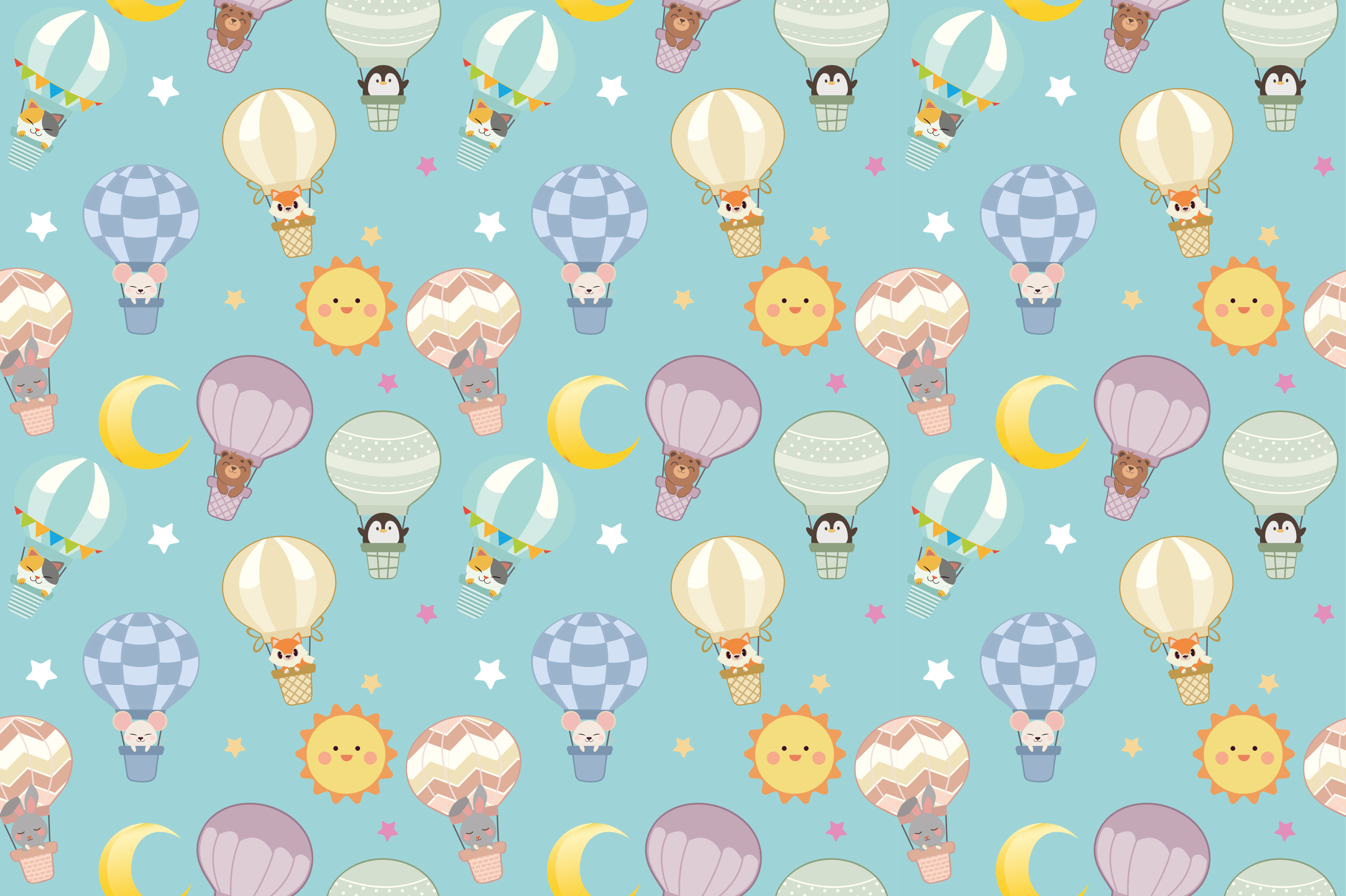 Tapis vinyle bébé air chaud fantaisiste - TenStickers