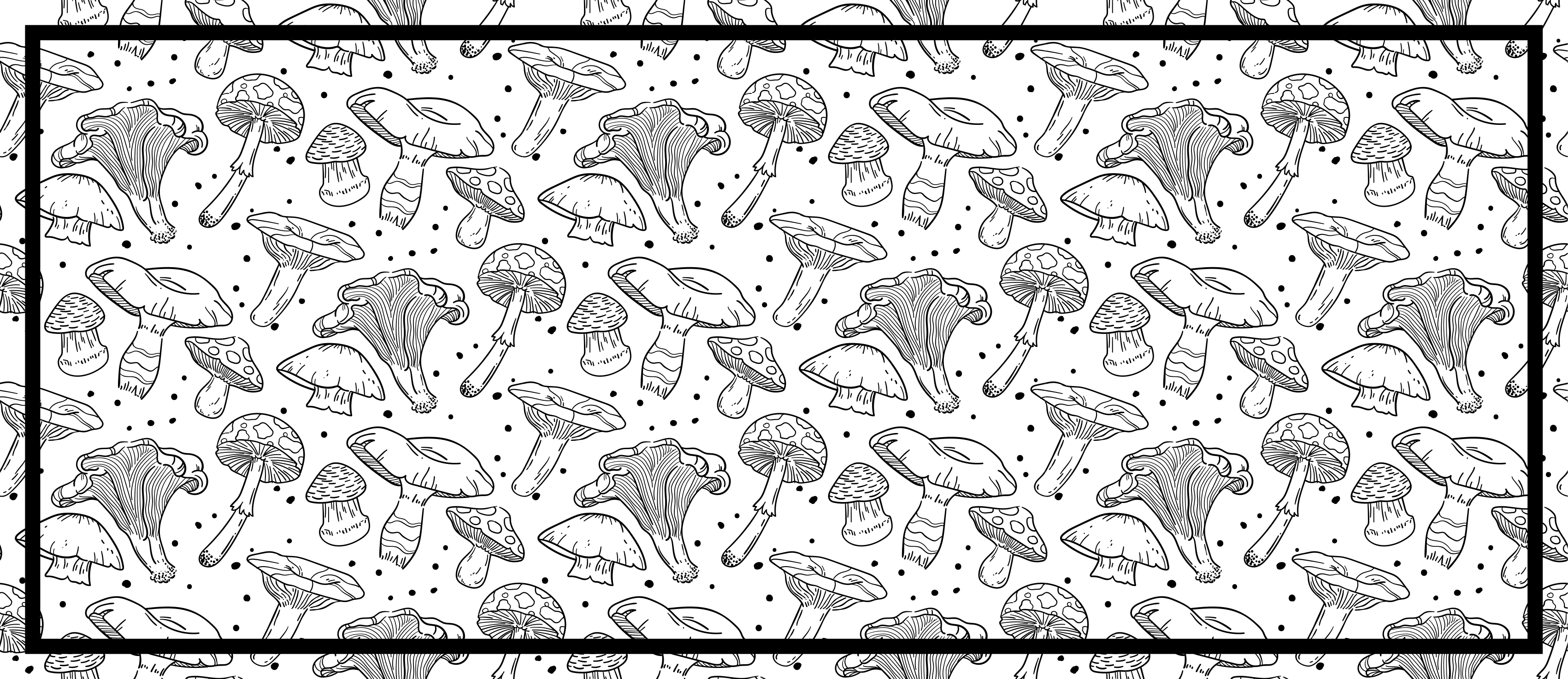 Tapis vinyle nature motifs champignons - TenStickers