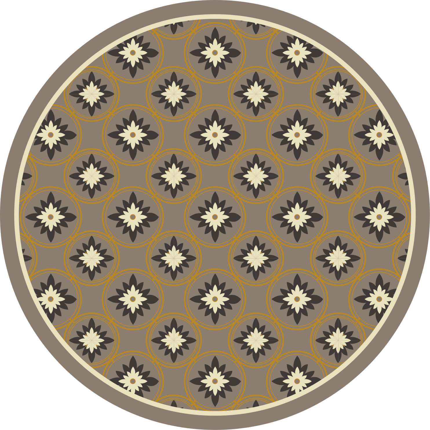 Tapis mosaique vinyle cercle à motifs - TenStickers