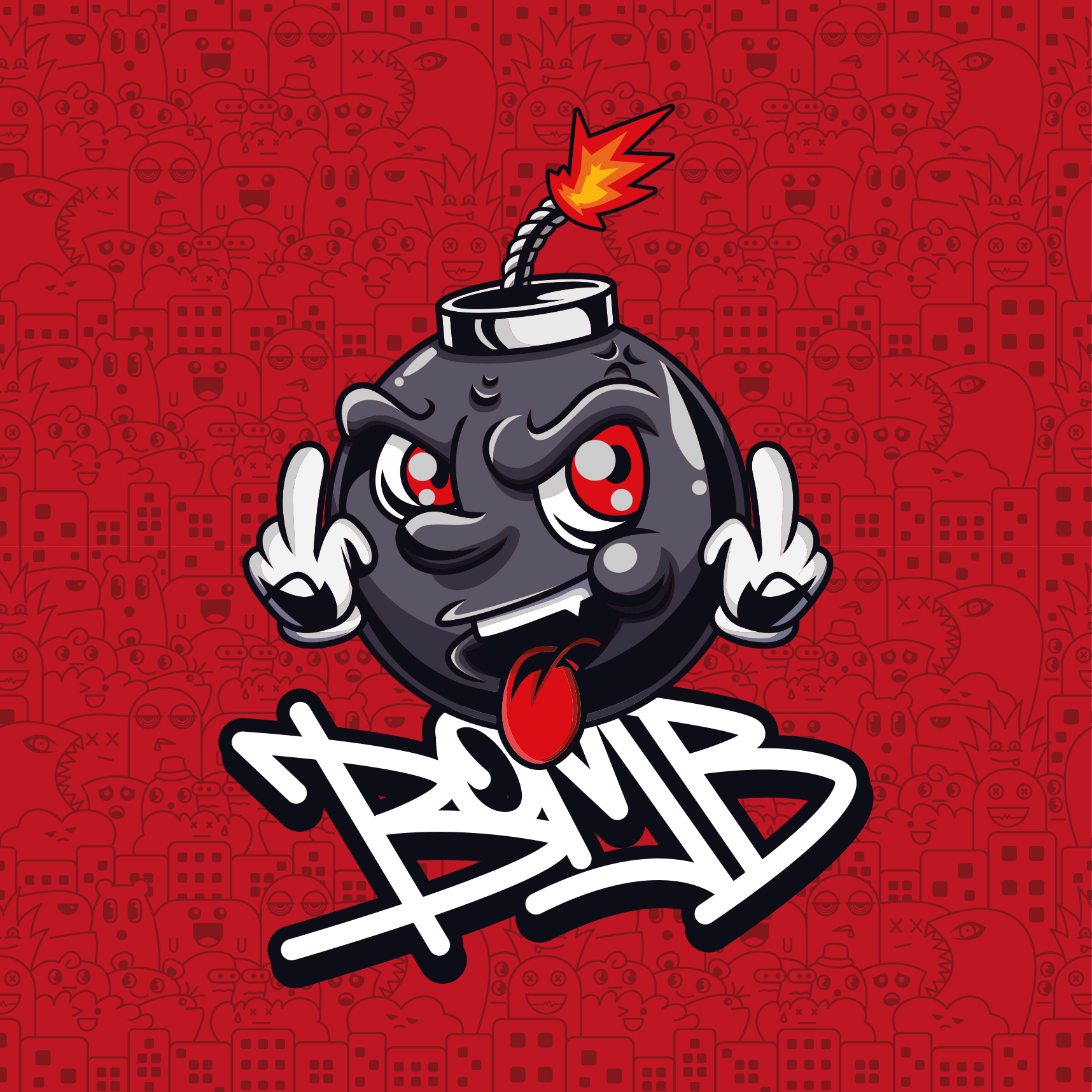 Tapis vinyle ado personnage de bombe de dessin animé - TenStickers