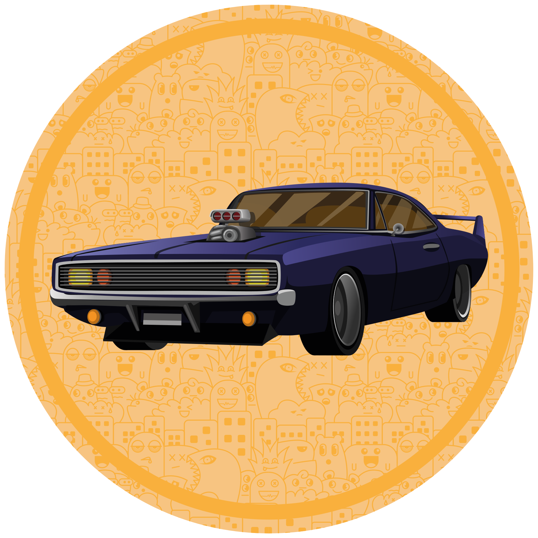 Tapis vinyle ado muscle car classique - TenStickers