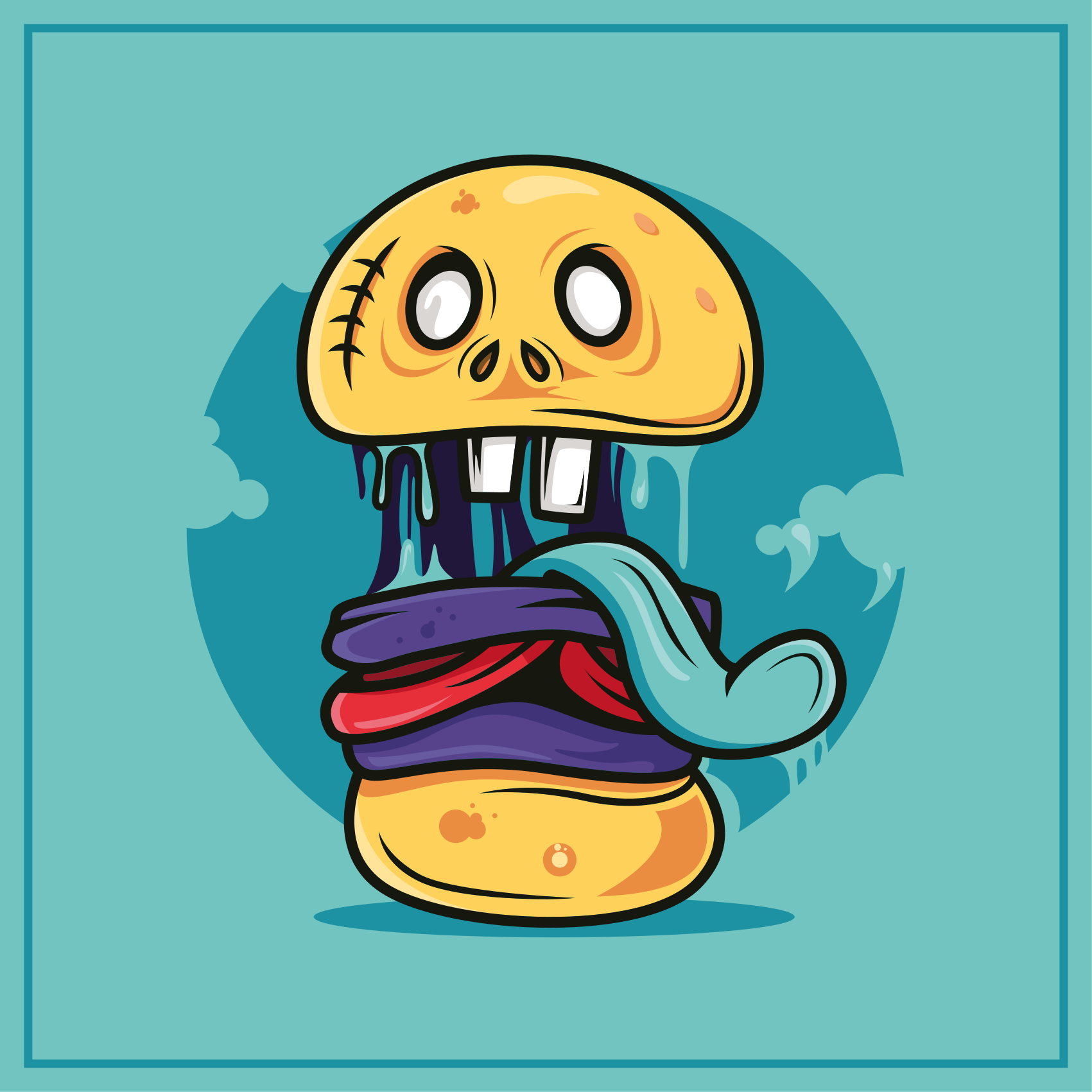 Tapis vinyle ado personnage de crâne idiot - TenStickers