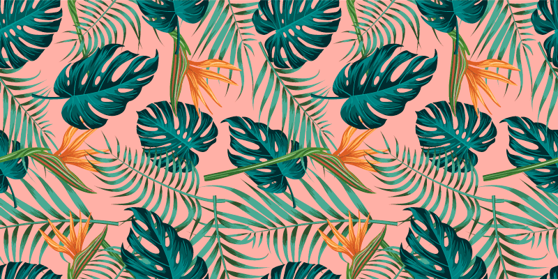 Tapis vinyle nature feuilles tropicales - TenStickers