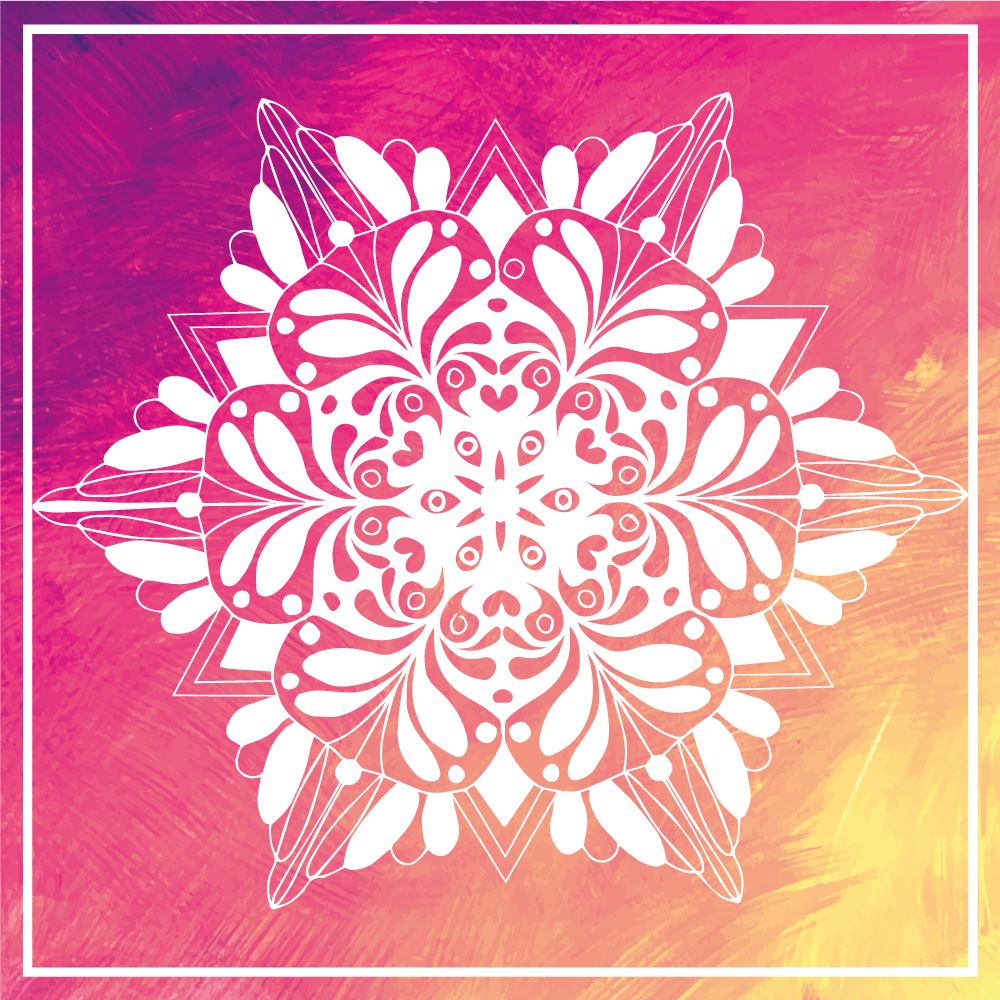 Tapis vinyle mandala arrangement botanique élaboré - TenStickers