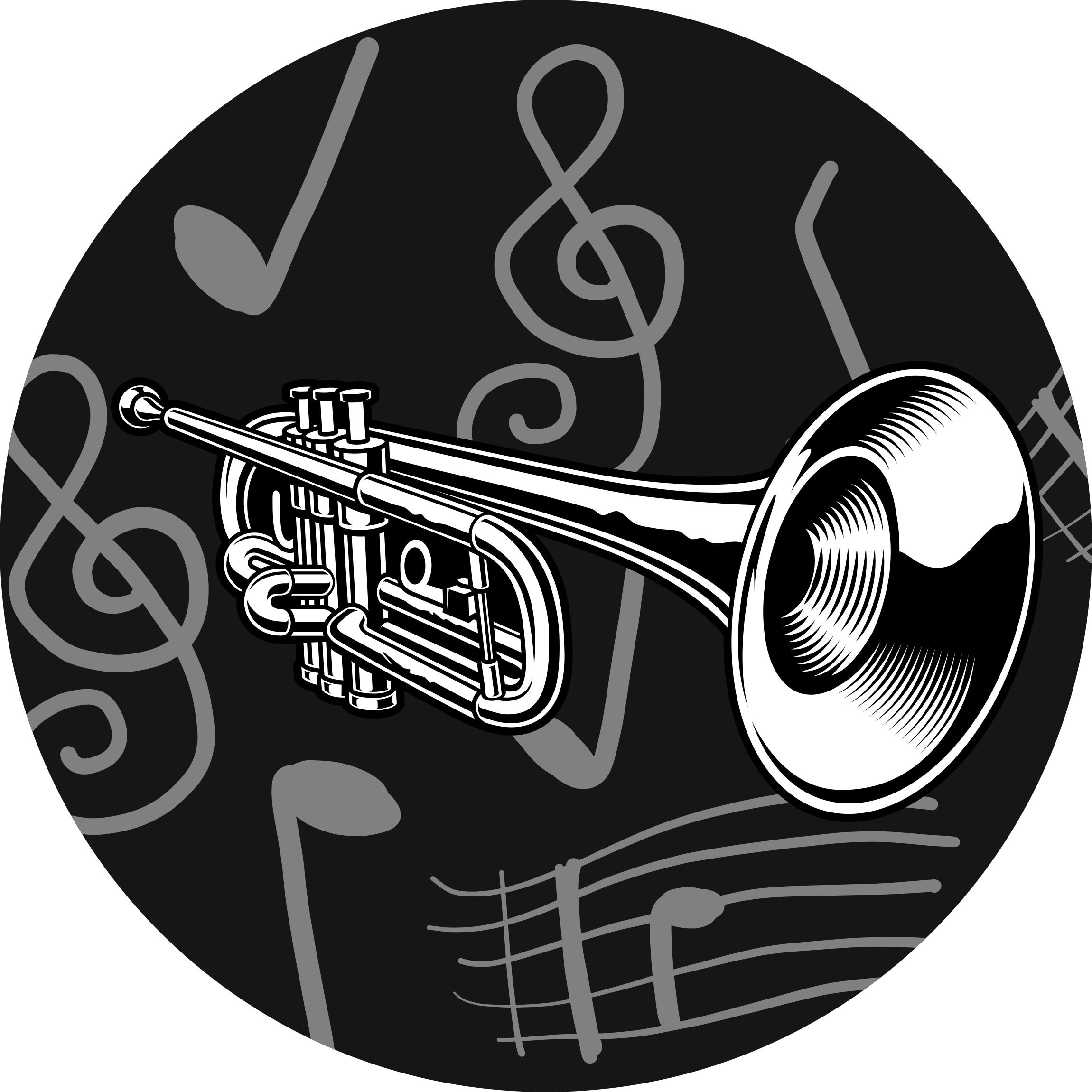 Tapis vinyle rond thème d'instrument de musique - TenStickers