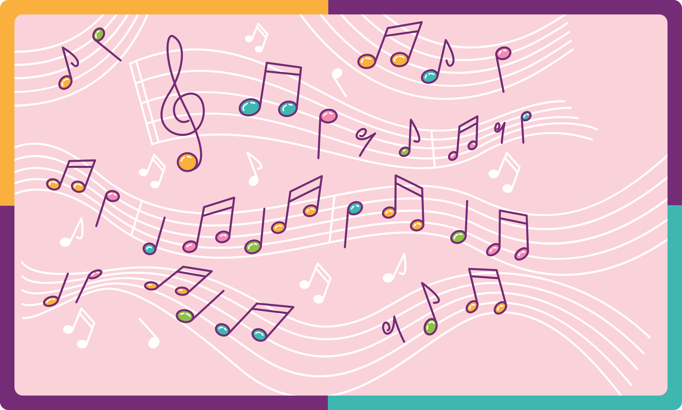 Tapis vinyle ado flux de notes mélodiques - TenStickers