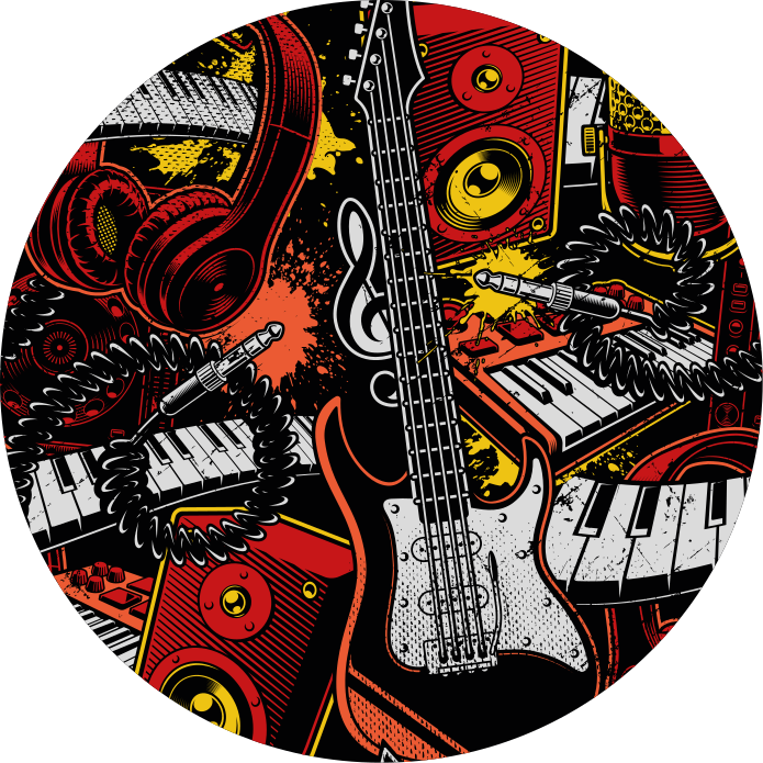 Tapis vinyle autres tapis instruments de musique en chaos - TenStickers