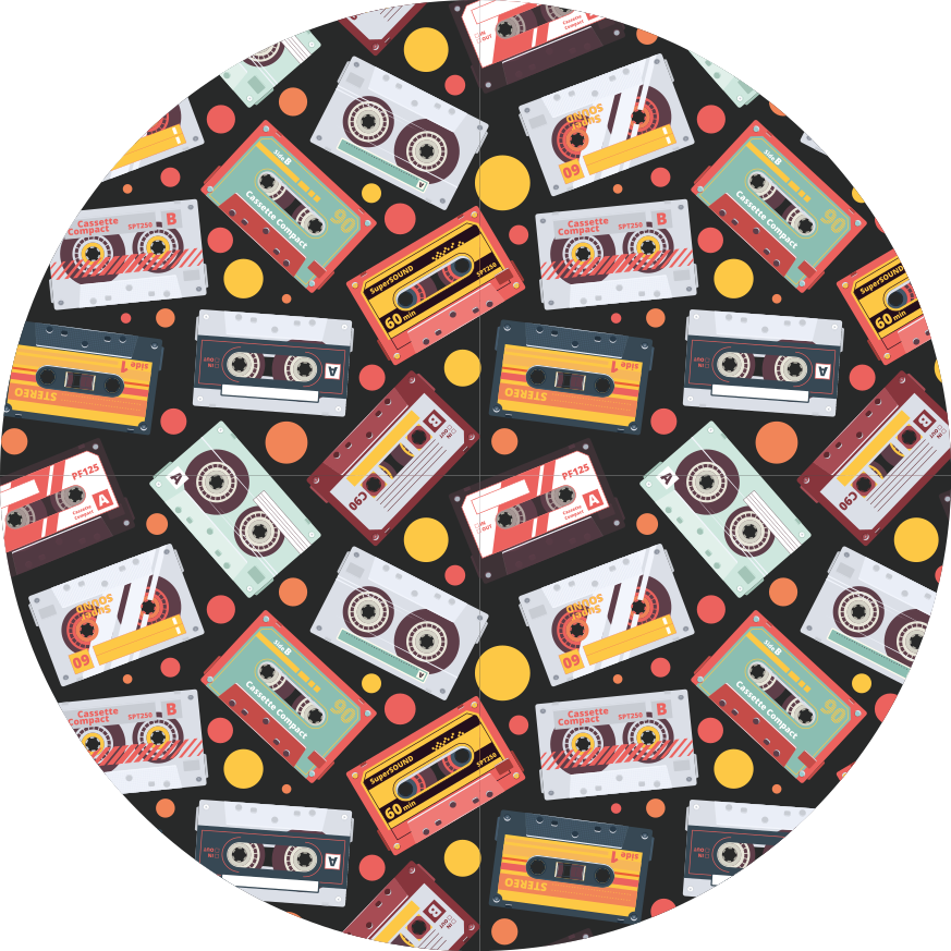 Tapis vinyle vintage motif cassette rétro - TenStickers