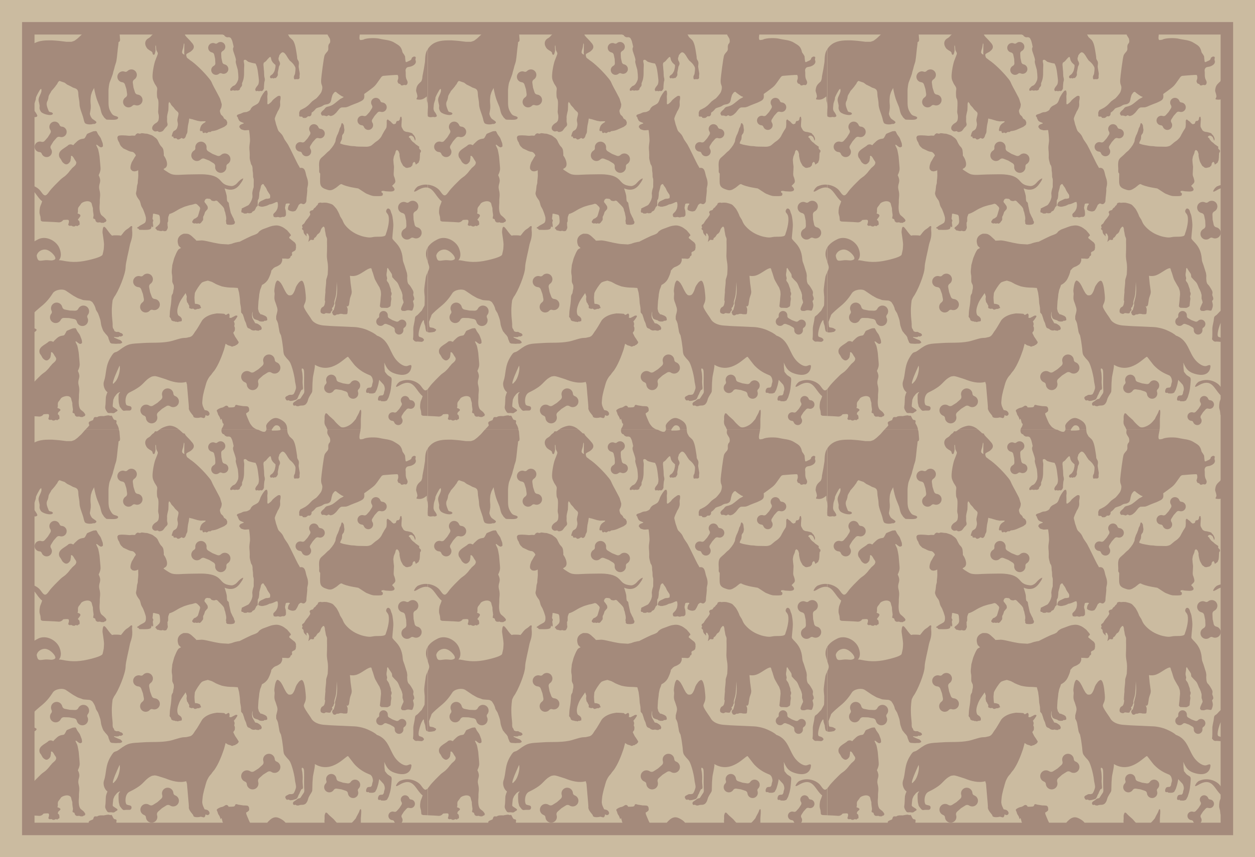 Tapis vinyle motif animal silhouettes de chiens - TenStickers