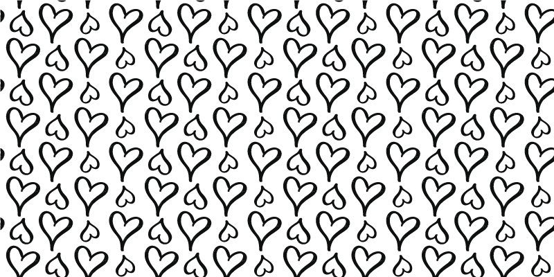 Tapis vinyle texture motif cœurs noirs - TenStickers