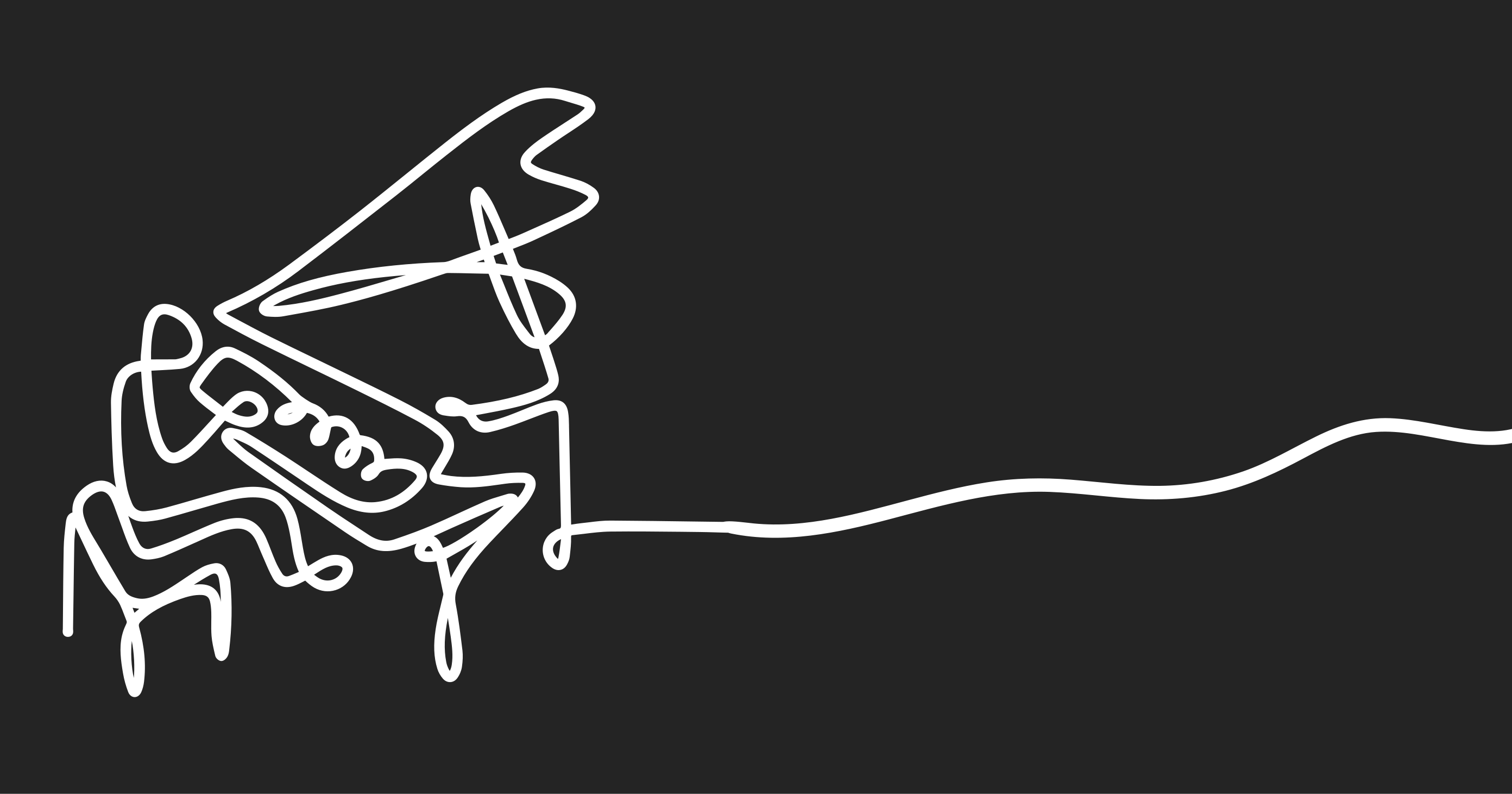 Tapis vinyle design moderne dessin au trait pour piano - TenStickers