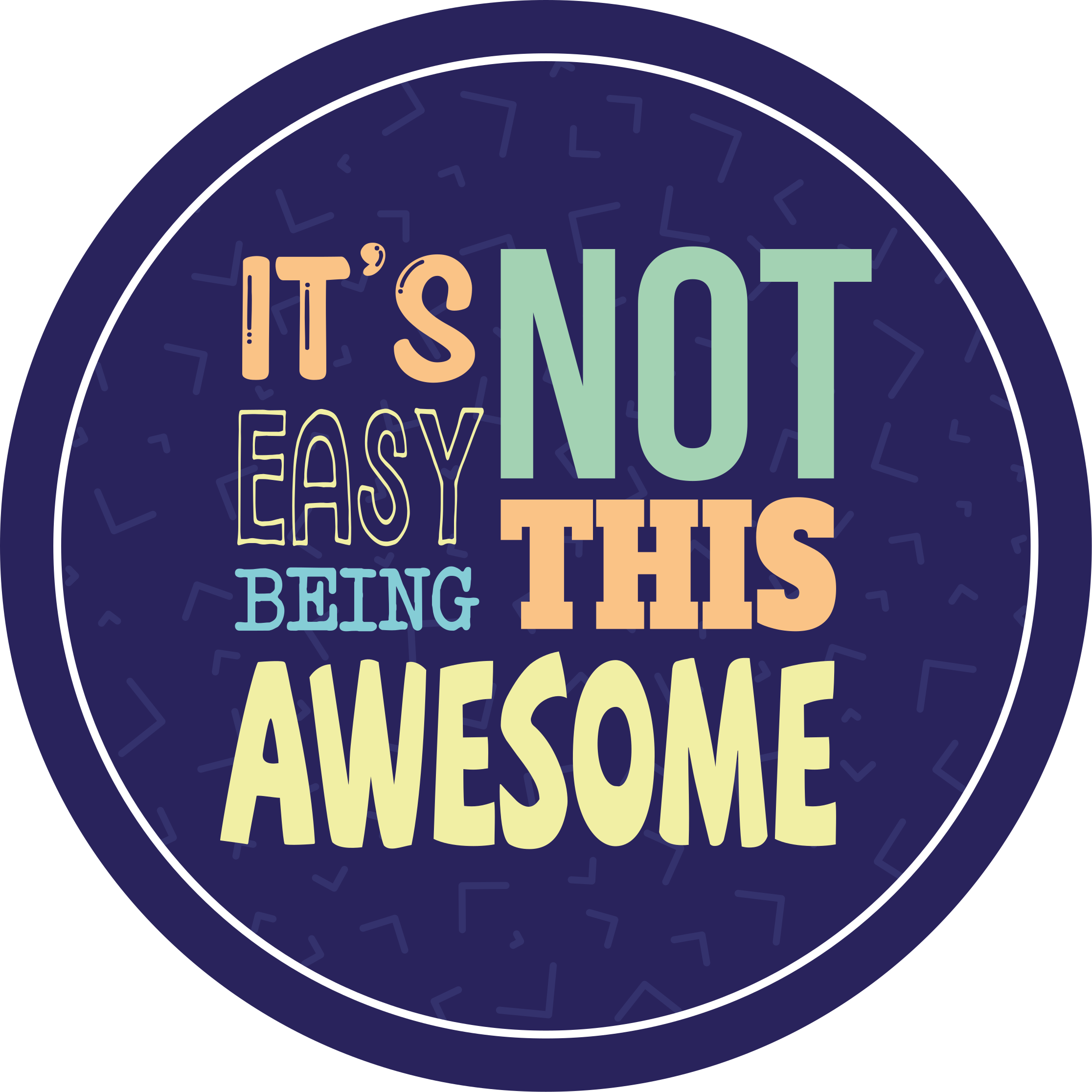 Tapis vinyle citation pas facile d'être aussi génial - TenStickers