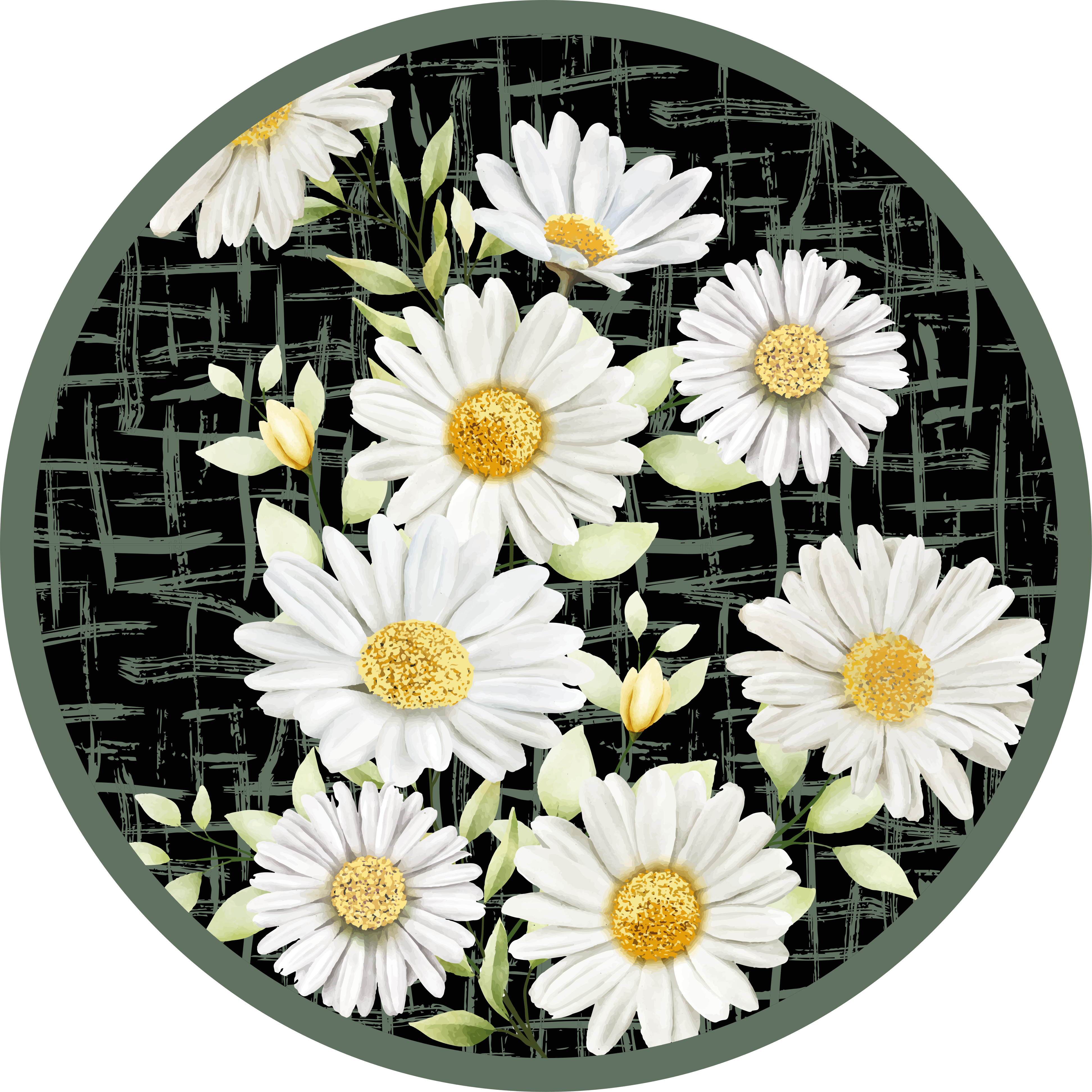 Tapis vinyle plantes composition de marguerites blanches - TenStickers