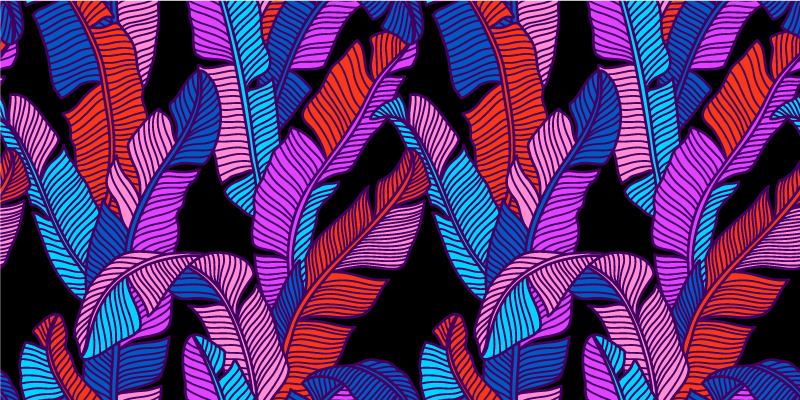 Tapis vinyle nature feuillage tropical coloré - TenStickers