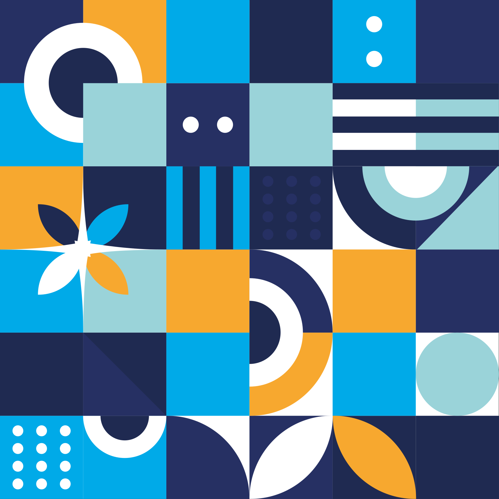 Tapis vinyle carreaux de ciment formes colorées géométriques - TenStickers