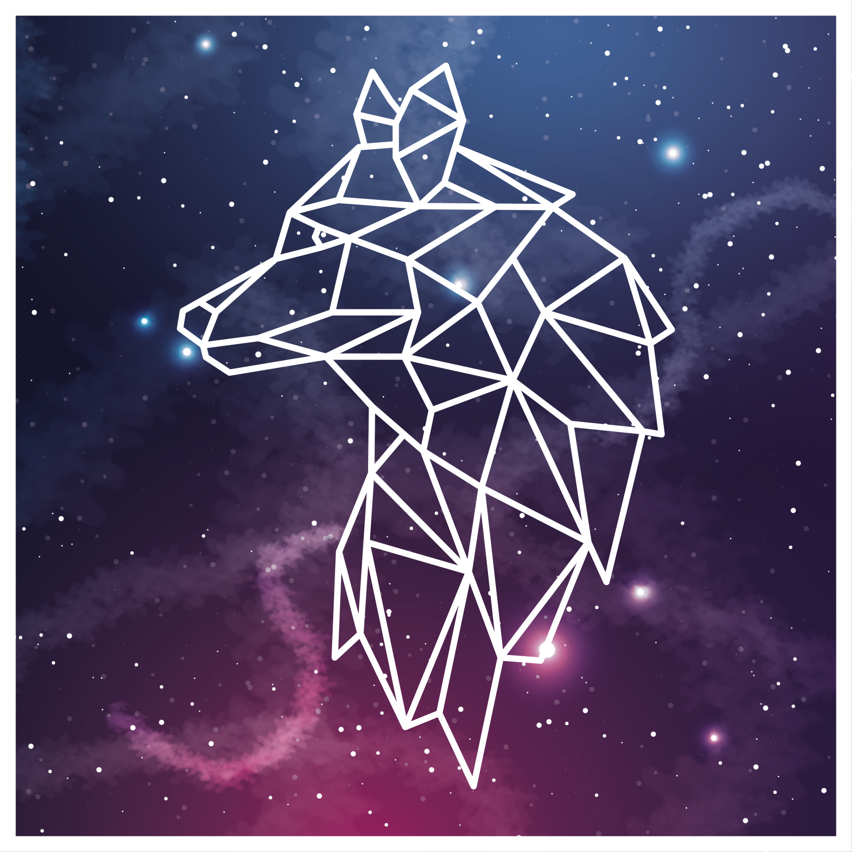 Tapis vinyle motif animal silhouette d'ours géométrique - TenStickers