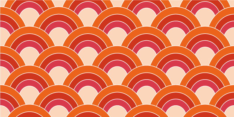 Tapis vinyle géométrique motifs arqués colorés - TenStickers