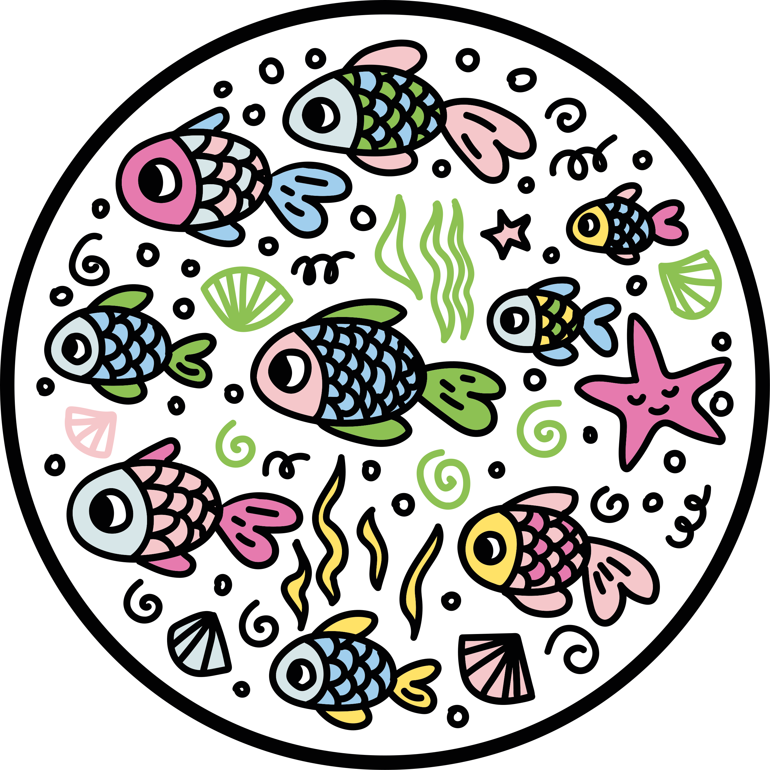 Tapis vinyle animal motifs de poissons colorés - TenStickers