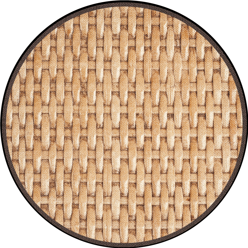 Tapis vinyle rond tons naturels tissés - TenStickers