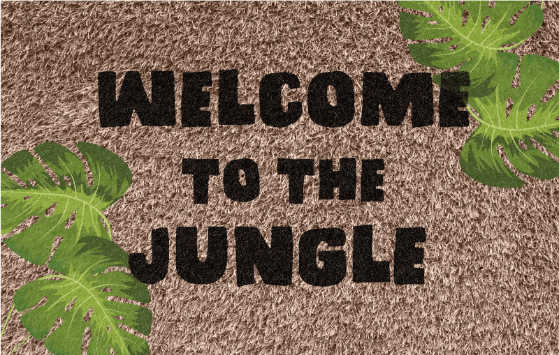 Tapis vinyle entrée bienvenue dans la jungle - TenStickers