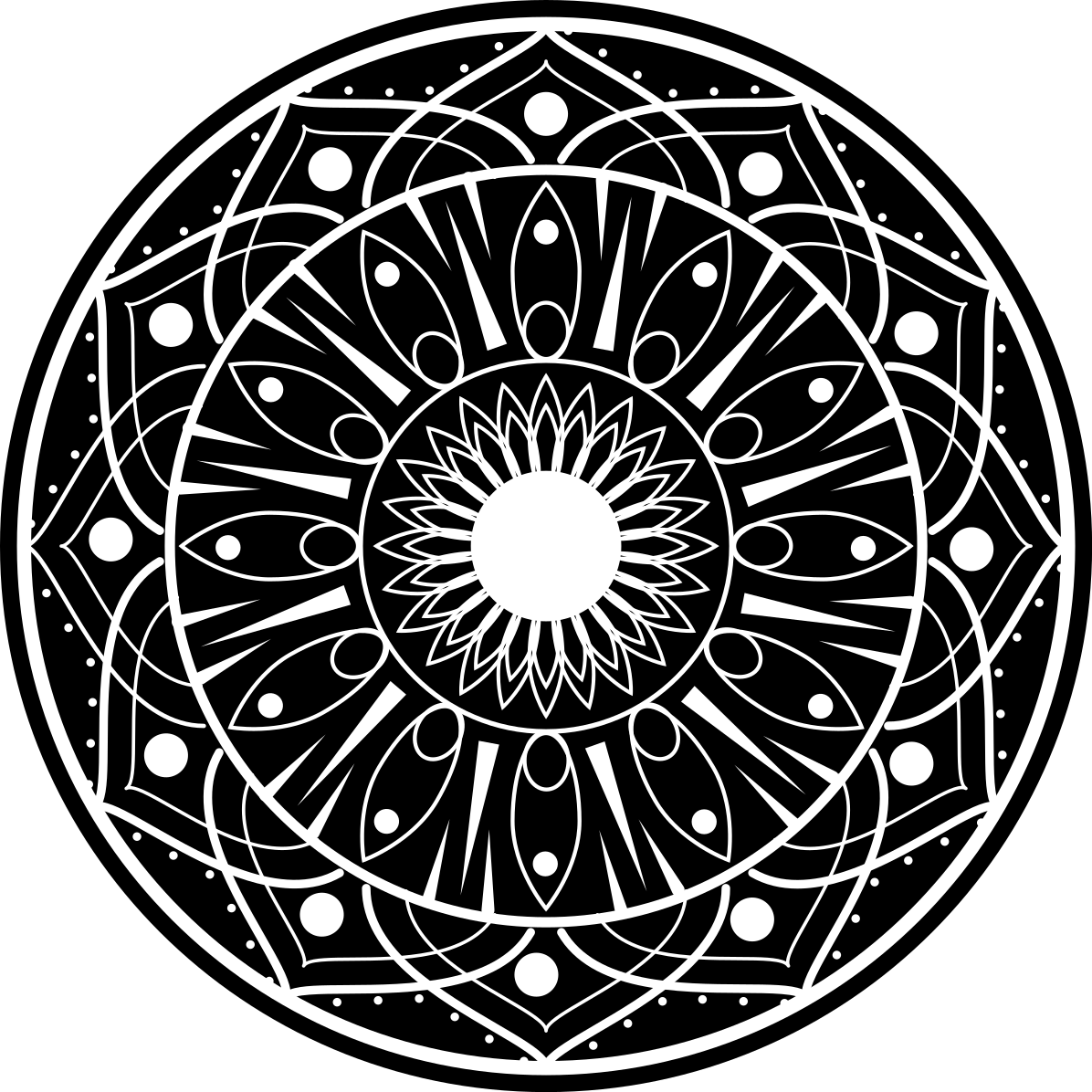 Tapis vinyle mandala motif mandala élaboré - TenStickers