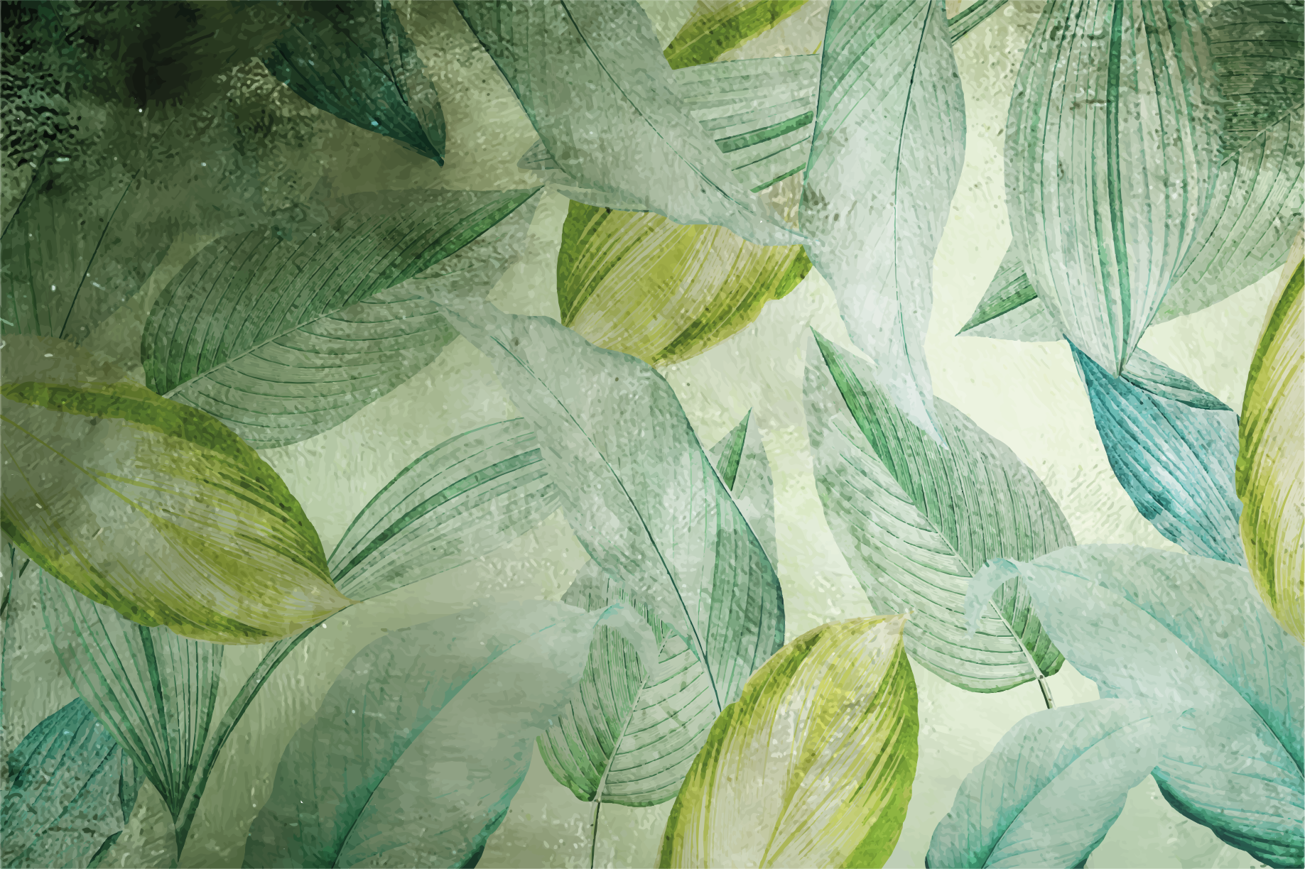 Tapis vinyle nature motif de verdure vibrante - TenStickers