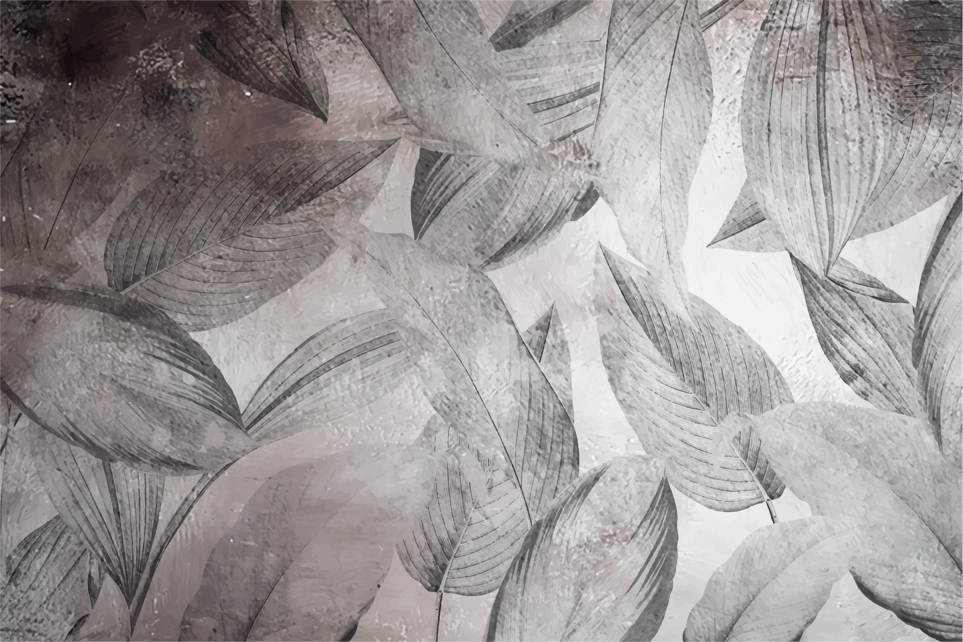 Tapis vinyle plantes motif monochrome feuillu - TenStickers