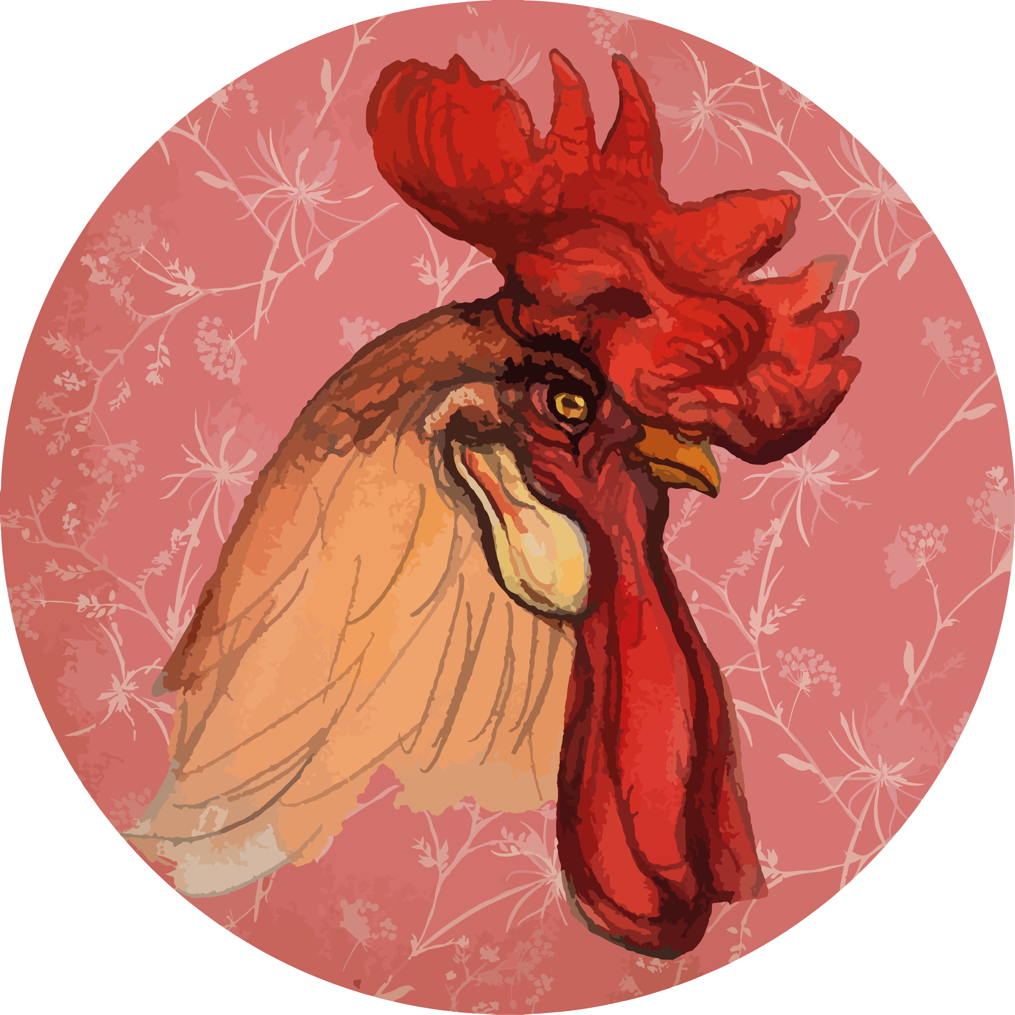 Tapis vinyle animal œuvre d'art de coq - TenStickers