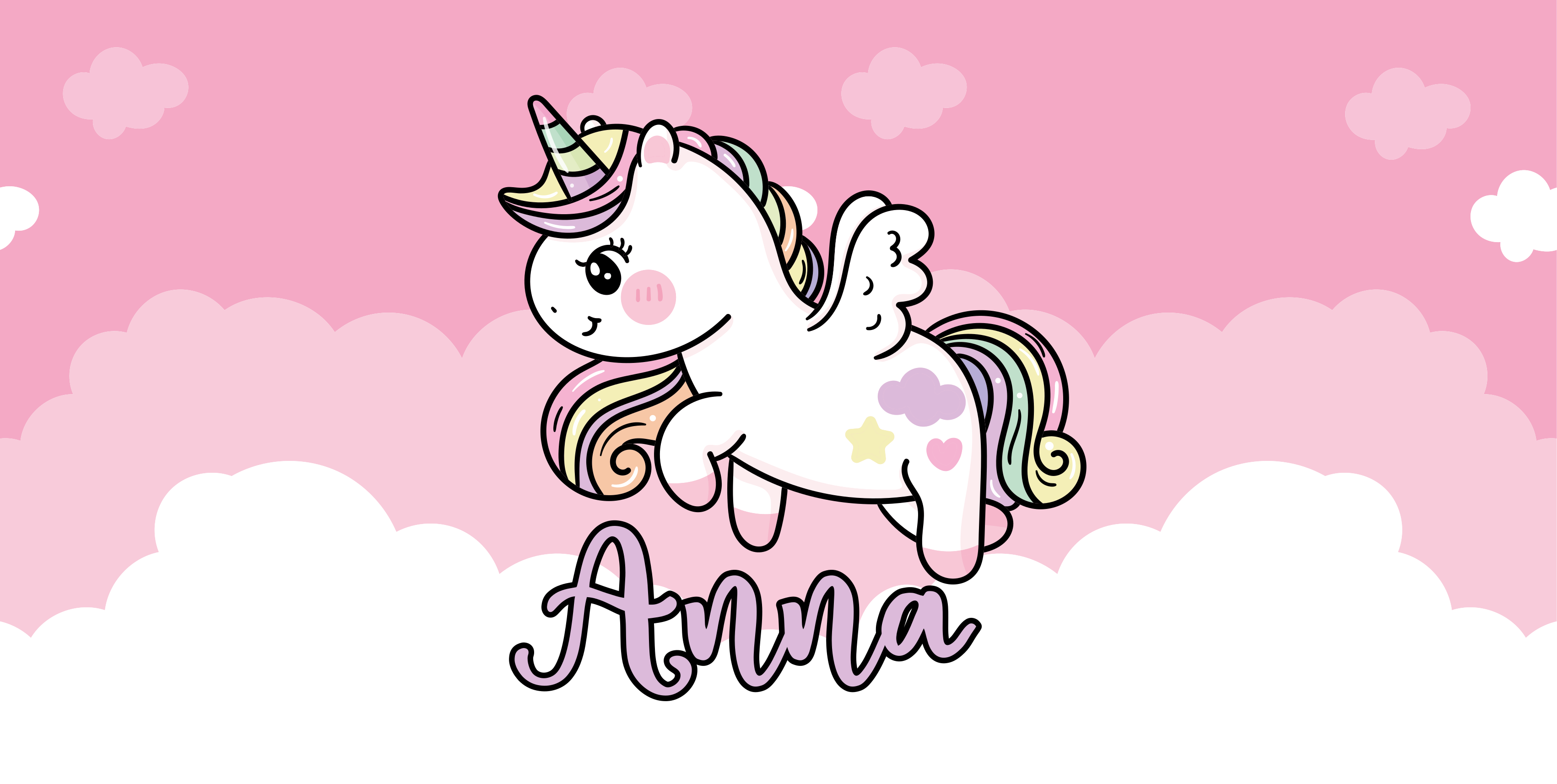Tapis vinyle autres tapis licorne rose personnalisable - TenStickers