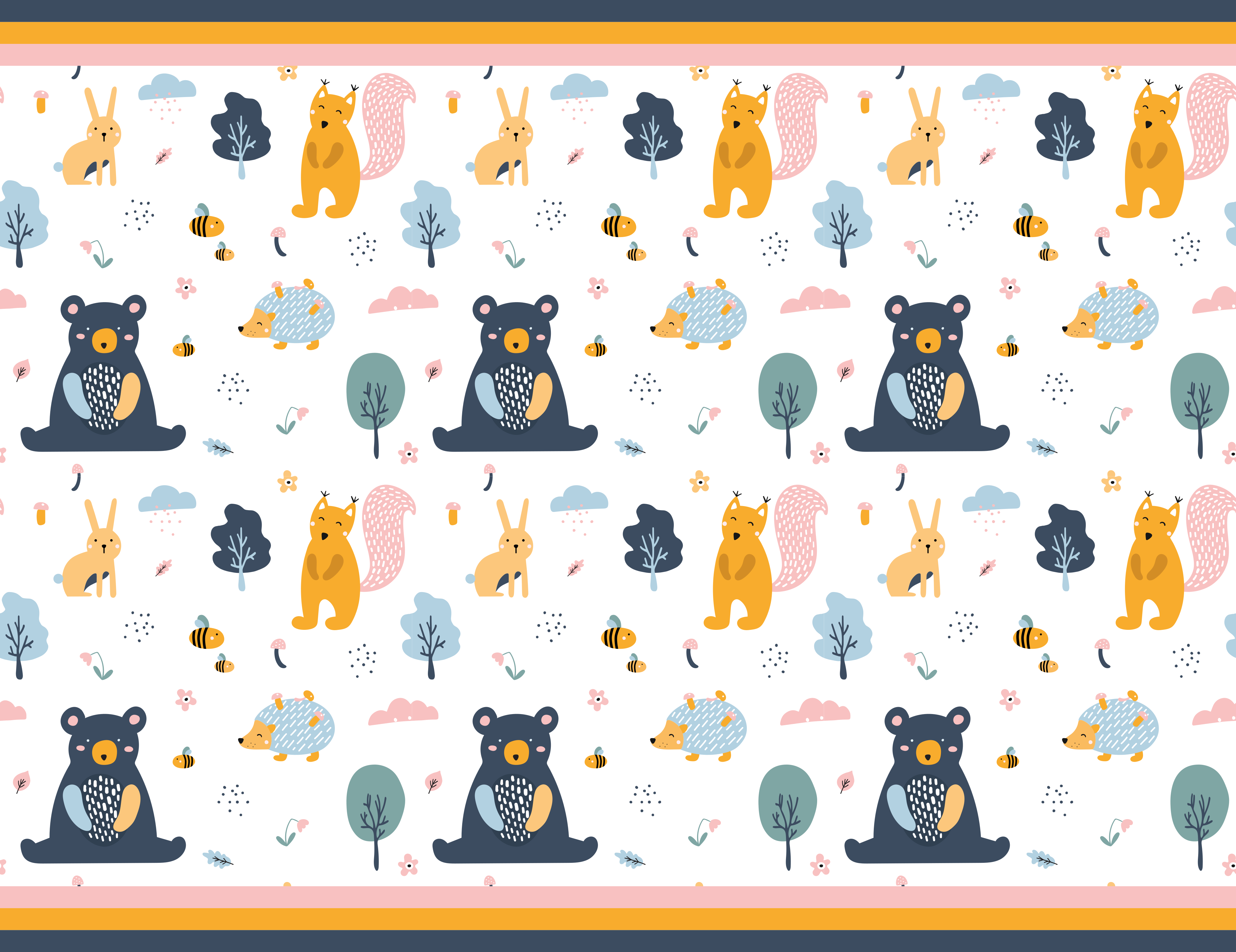 Tapis vinyle pour enfants amis de la forêt scandinave - TenStickers