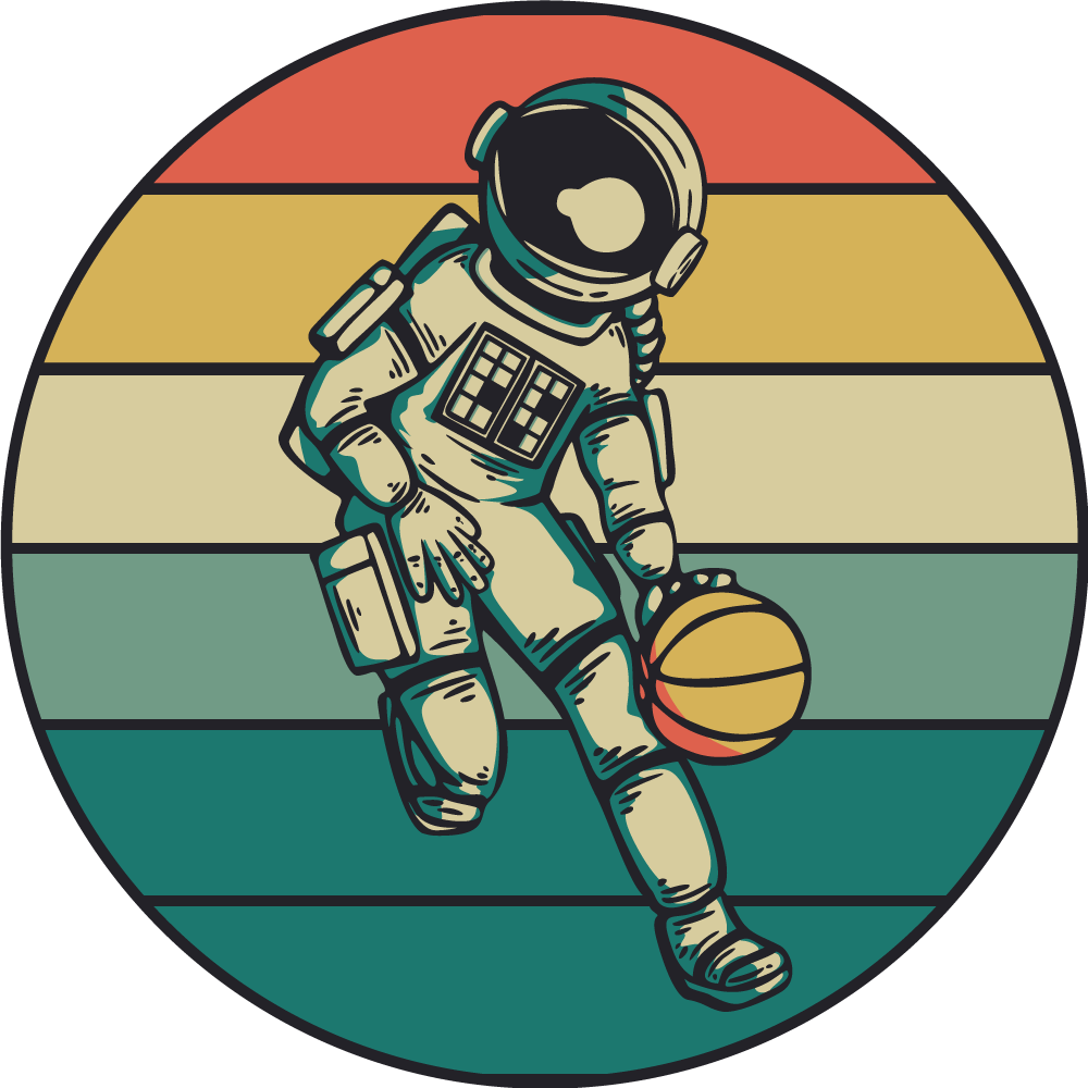 Tapis vinyle jeux jeu de basket-ball des astronautes - TenStickers
