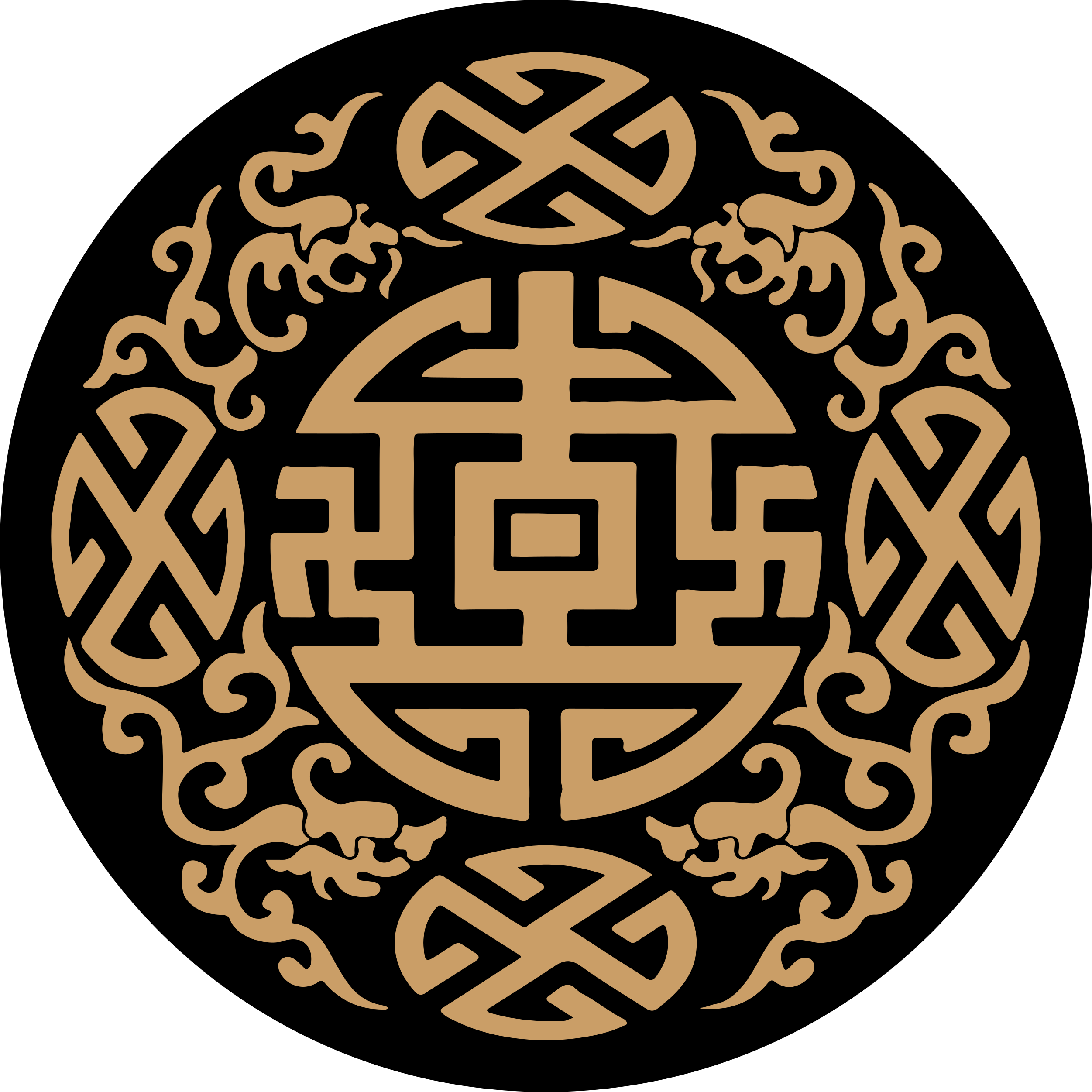 Tapis vinyle rond motif de symbole culturel - TenStickers