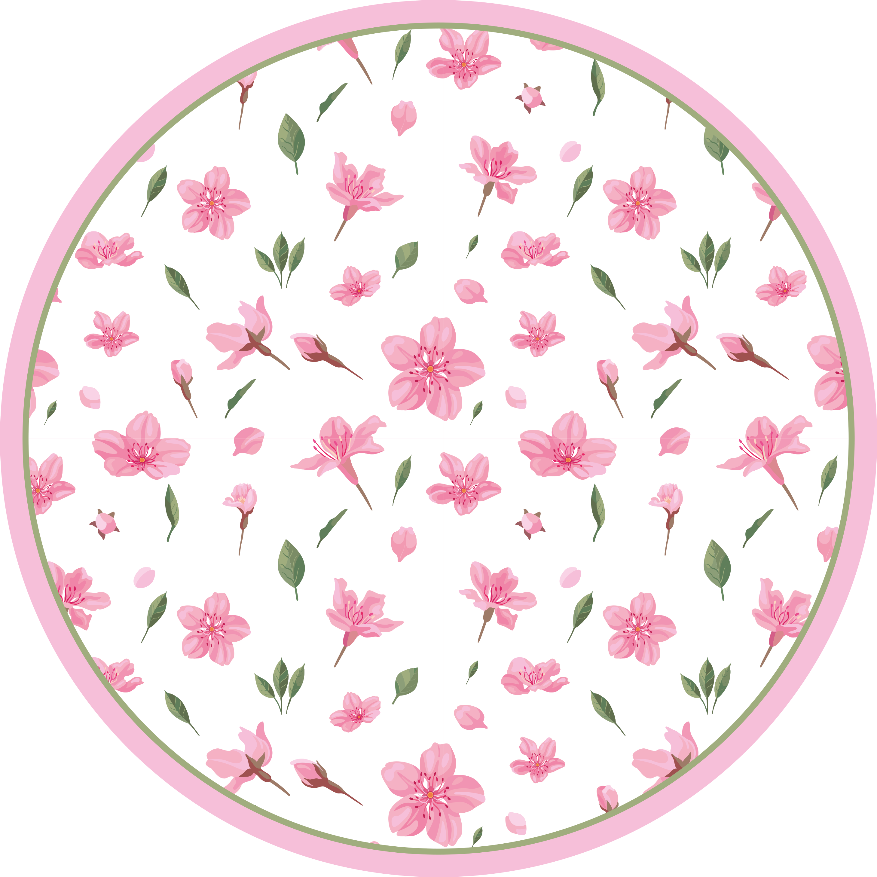 Tapis vinyle plantes fleur rose en fleurs - TenStickers
