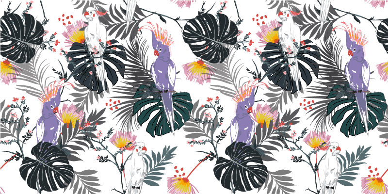 Tapis vinyle salon arrangement de feuilles tropicales - TenStickers