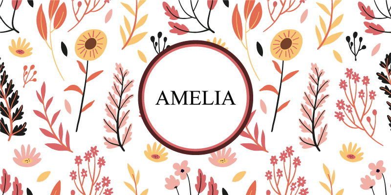 Tapis vinyle personnalisé nom de style nature - TenStickers