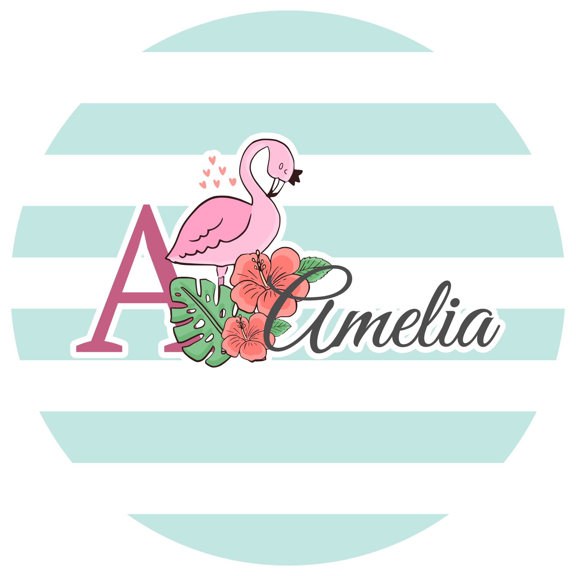 Tapis vinyle personnalisé décor de flamant rose - TenStickers